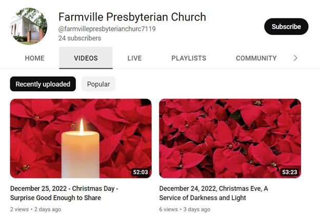 Farmville Presbyterian Church YouTube